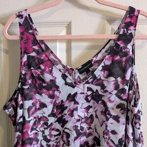 Lane Bryant Womens Plus Size 16 Sleeveless Dbl Layer Sheer Black/Pink